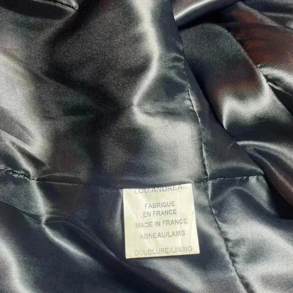 Lou Andrea Black Leather Dress V Neck Fit & Flare Short Mini Soft Lamb 40 M 8 - Picture 13 of 15